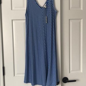 Blue white striped dress